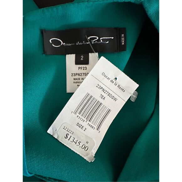 NWT WOMEN'S BELTED WOOL-BLEND KNEE-LENGTH DRESS IN JADE SZ 2 $2690 - Picture 13 of 13